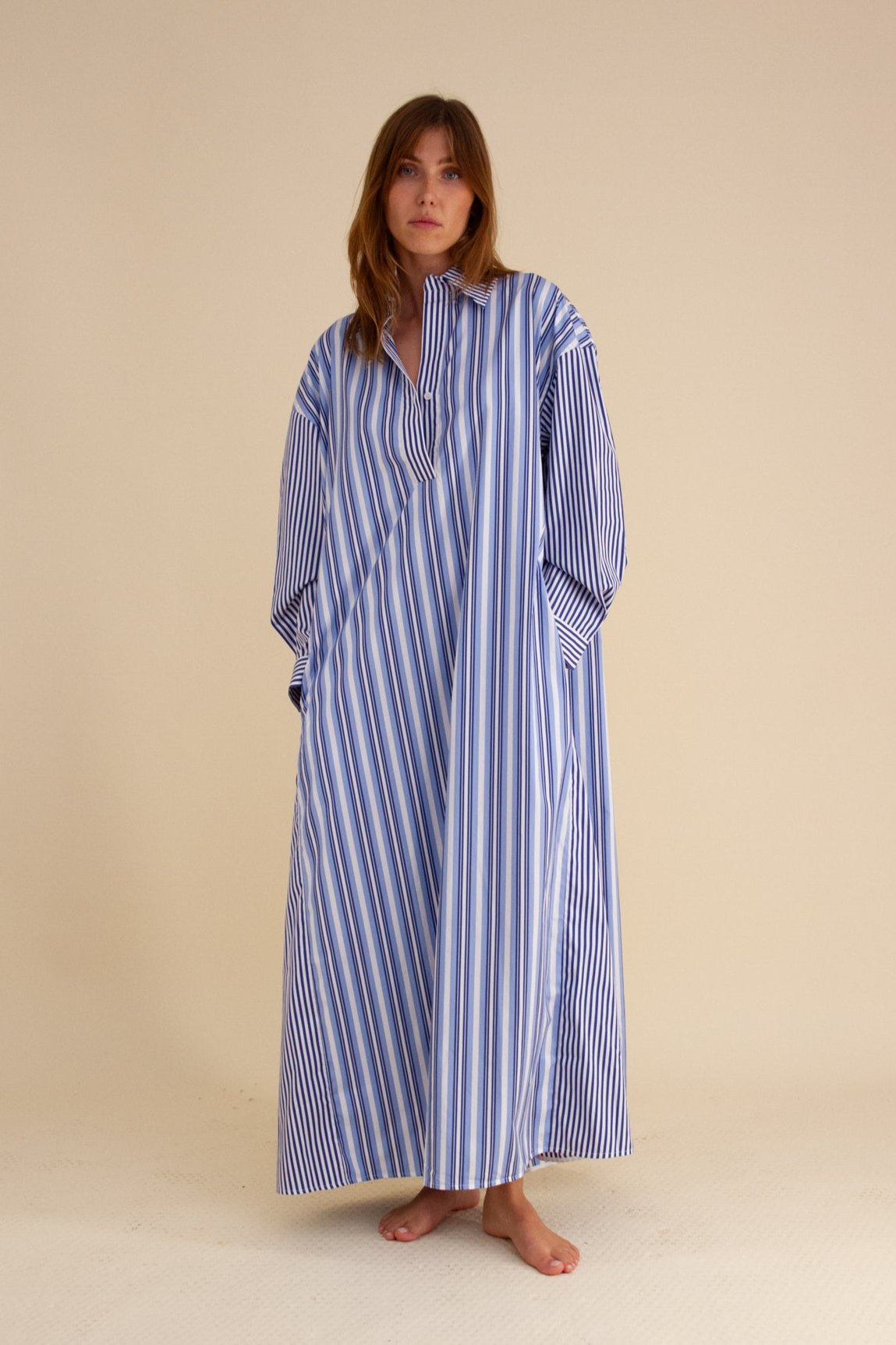 Morgan Blue Stripe Maxi Dress