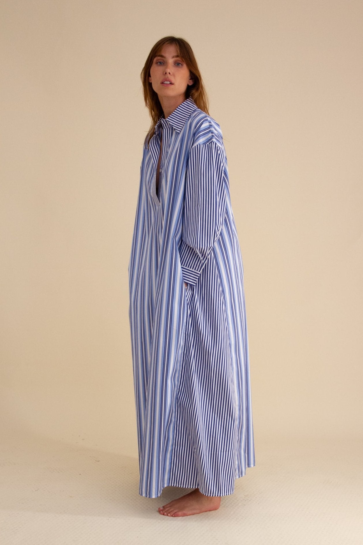 Morgan Blue Stripe Maxi Dress